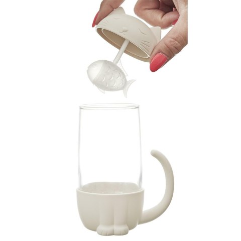 Kubek Kawaii z zaparzaczem Kotek z rybką