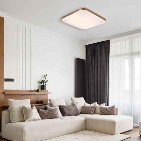 Plafon kwadratowy Babilon 38 cm złoty LED 4000K