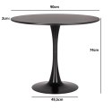 Stół Simplet Skinny Black 90cm