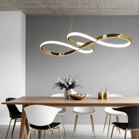 Złota lampa wisząca Twist 50 cm LED CCT