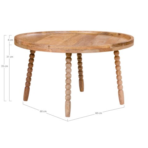 Stolik kawowy Jammu 60cm mango naturalny
