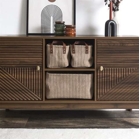 Zestaw 3 koszy Sztruks taupe