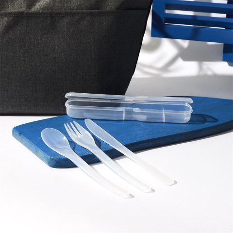Zestaw plastikowych sztućców biały