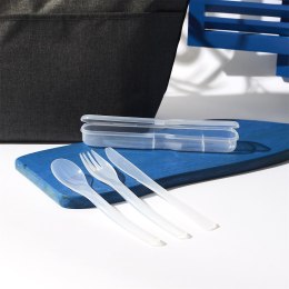 Zestaw plastikowych sztućców niebieskie