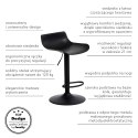 Stołek barowy Bar One Simplet czarny mat