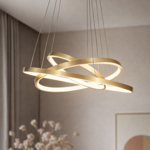 Lampa wisząca LED 60W 50cm złota LUNE 33-76397