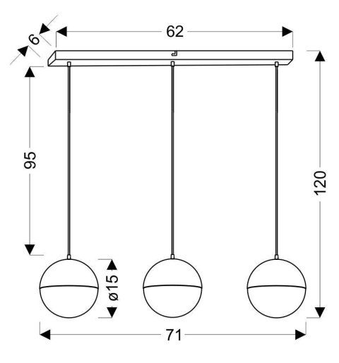 LAMPA SUFITOWA WISZĄCA CANDELLUX APETI FURNI LED CZARNY 4000K