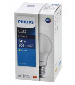 Żarówka E27 A60 Philips 8W 2700K