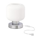 CROMADO lampa stołowa chromowy 1x60 E27 klosz biały
