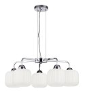 CROMADO lampa wisząca chromowy 5x60W E27 klosz biały