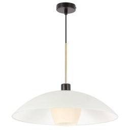 DUETTO lampa wisząca czarny+złoty 1x40W E27 klosz biały+beżowy