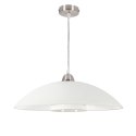 DUETTO lampa wisząca satynna nikiel 1x40W E27 klosz biały+białe paski