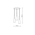Lampa wisząca Solin 3 szara 3xE27