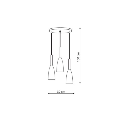 Lampa wisząca Solin 3 szara 3xE27