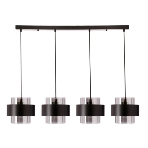 Spiega lampa wisząca czarny 4x60W E27 klosz dymiony