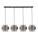 Spiega lampa wisząca czarny+satyna nikiel 4x60W E27 klosz dymiony