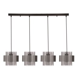 Spiega lampa wisząca czarny+satyna nikiel 4x60W E27 klosz dymiony