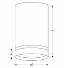Tuba lampa sufitowa złoty matowy 1x15W GU10 7/11 z ringiem akrylowym