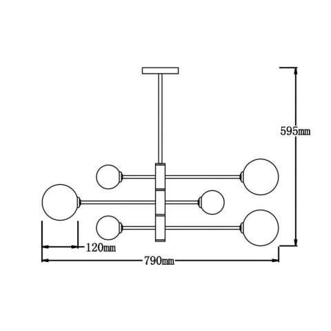Lampa wisząca Dorado czarna LP-002/6P BK