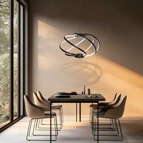 Lampa wisząca Kandor czarna LED CCT
