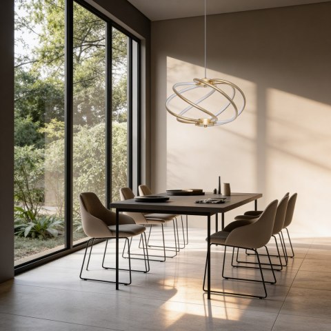 Lampa wisząca Kandor złota LED CCT