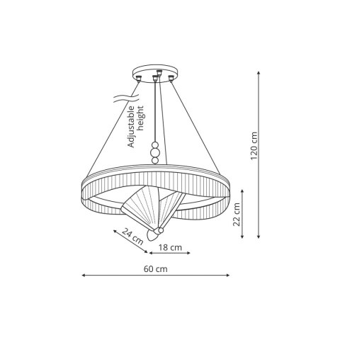 Lampa wisząca Marissa Cristal złota LED CCT