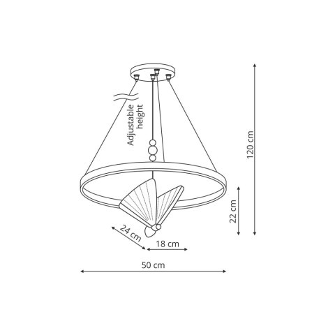 Lampa wisząca Marissa Ring złota LED CCT
