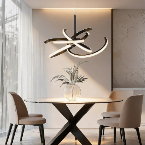 Lampa wisząca Spider 58 cm czarna LED CCT
