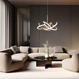 Lampa wisząca Spider 58 cm złota LED CCT