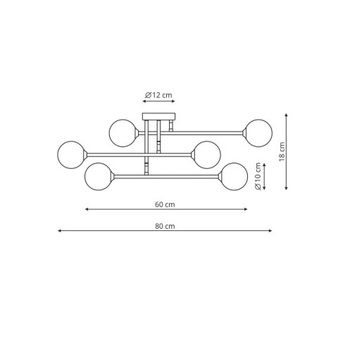Plafon Dorado 6xG9 czarny LP-002/6C BK