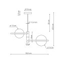 Plafon Dorado ring czarna 2 x E14