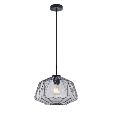 Lampa wisząca dymiony klosz Antita PND-3644-1-BK-SG
