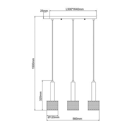 Lampa wisząca Amo czarno-złota 3xE27