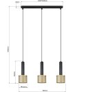 Lampa wisząca Amo czarno-złota 3xE27