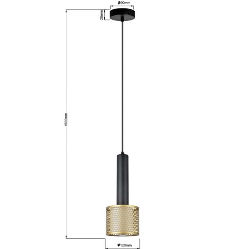 Lampa wisząca Amo złoto-czarna 1xE27