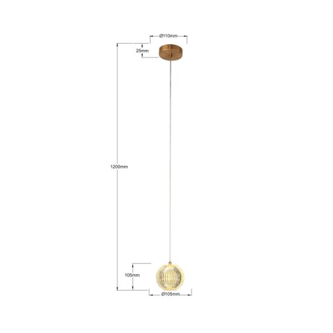Lampa wisząca Brillant 1 złota LED CCT
