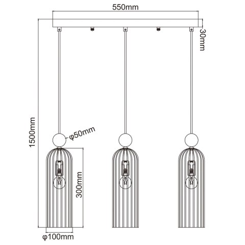 Lampa wisząca biała Piega LP-939/3L white