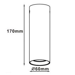 Tuba natynkowa Manacor 17 cm czarno - złote 1xGU10