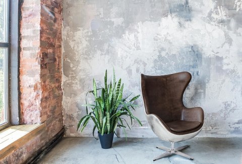 Fotel Jajo aluminium brąz PU ( Rozmiar: uniwersalny )