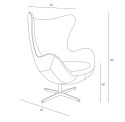 Fotel Jajo aluminium brąz PU ( Rozmiar: uniwersalny )
