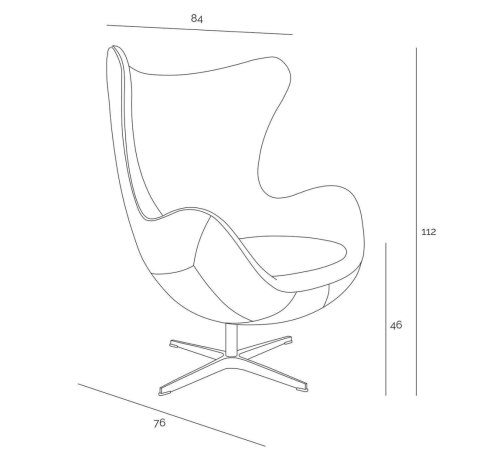 Fotel Jajo aluminium brąz PU ( Rozmiar: uniwersalny )