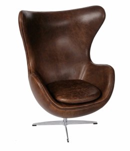 Fotel Jajo brązowy ciemny vintage Premium ( Rozmiar: uniwersalny )