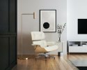 Fotel Vip biały/natural oak/srebrna baza ( Rozmiar: uniwersalny )