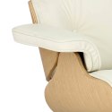Fotel Vip biały/natural oak/srebrna baza ( Rozmiar: uniwersalny )