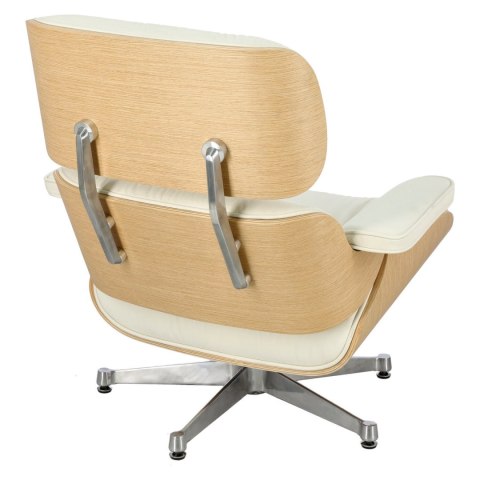 Fotel Vip biały/natural oak/srebrna baza ( Rozmiar: uniwersalny )