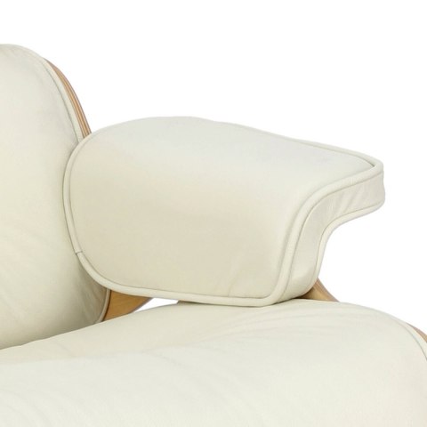 Fotel Vip biały/natural oak/srebrna baza ( Rozmiar: uniwersalny )