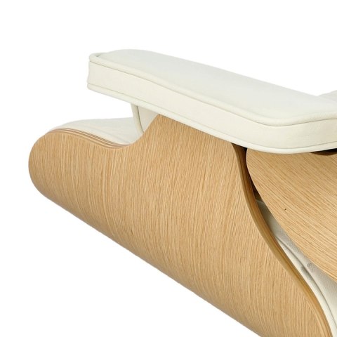 Fotel Vip biały/natural oak/srebrna baza ( Rozmiar: uniwersalny )
