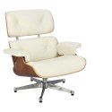 Fotel Vip biały/walnut/srebrna baza TP ( Rozmiar: uniwersalny )