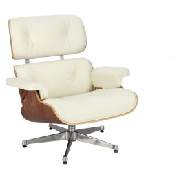 Fotel Vip biały/walnut/srebrna baza TP ( Rozmiar: uniwersalny )