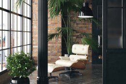Fotel Vip biały/walnut/srebrna baza TP ( Rozmiar: uniwersalny )
